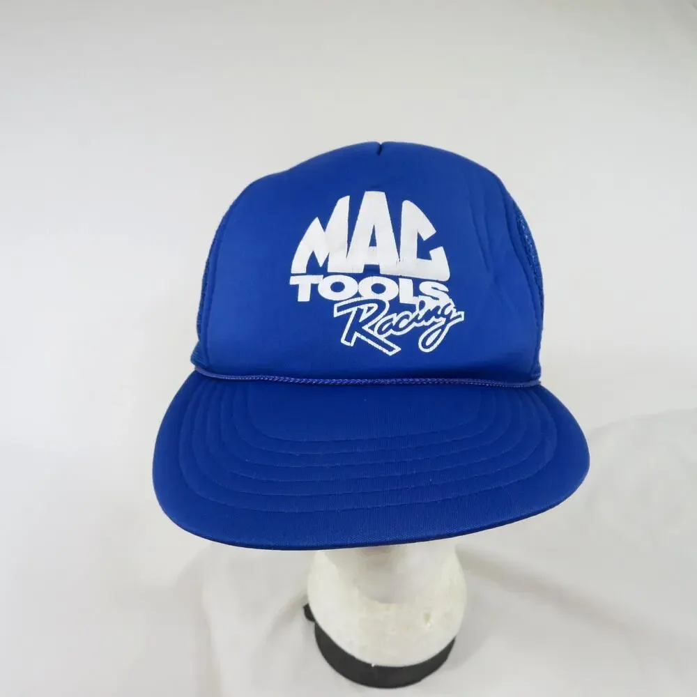 Mac Tools Racing Rope Hat Trucker Mesh Blue Snapback Vintage